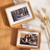 Cadre photo rectangulaire en bois massif de noyer, fabrication directe usine, cadre épais pour affichage de photos sur bureau ou étagère, personnalisation OEM, vente en gros