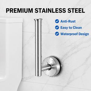 <span class=keywords><strong>Portarotolo</strong></span> per Carta Igienica in Acciaio Inox Premium con <span class=keywords><strong>Ventosa</strong></span>, Finitura Nichel Spazzolato, Montaggio a Parete - Product Image 4