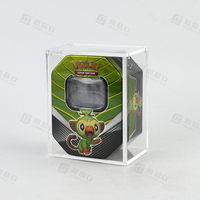 Mini boîte en étain acrylique de haute qualité étui à couvercle magnétique transparent avec petit présentoir en étain en métal porte-carte Pokemoned ETB