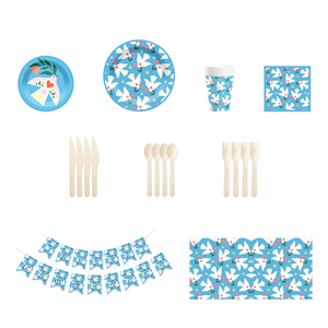 Vajilla para Fiesta de Revelación de Género DAMAI, Platos, Servilletas, Vasos, Decoración de Papel, Baby Shower, Niños y Niñas, Diseño de Dibujos Animados, Juego de 100 Piezas - Product Image 5