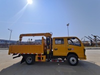 Camion-grue Dongfeng à double cabine, grue à flèche droite de 4 tonnes, camion-grue léger avec plateau de chargement, LHD/RHD en option