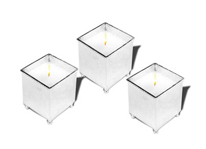Silver Tea light Cups <b>Set</b> <b>Square</b> - Product Image 3