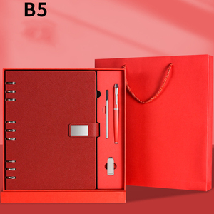 Commercio all'ingrosso pelle <span class=keywords><strong>a</strong></span> strisce <span class=keywords><strong>a</strong></span> croce artificiale riciclata carta USB flash disk B5 con copertina rigida logo personalizzato diario set regalo - Product Image 6