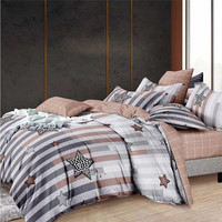Ensemble de draps plats à motif géométrique de style récent Ensemble de draps de lit et housses de couette en polyester imprimé