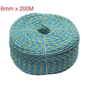 High Quality 6mm 400 Meters 3-Strand Twisted Polypropylene (PP) Telestra Rope <b>Fishing</b> Rope Virgin Tensile Material Direct - Product Image 3