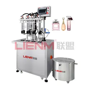 LIENM Semi Automatic Perfume Filling Machine 5ml 10ml 20ml 4 Heads Pneumatic Perfume Machinery Filling Machine Liquid