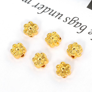 18K Gold Plated Flower Spacer Beads <b>Copper</b> Core For <b>Bracelet</b> Making DIY Jewelry Components - Product Image 2