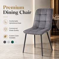 Chaises de salle à manger pour restaurant, chaise carrée en velours matelassé à dossier haut pour salle à manger, café, bistrot, terrasse, cantine, dîner, banquet