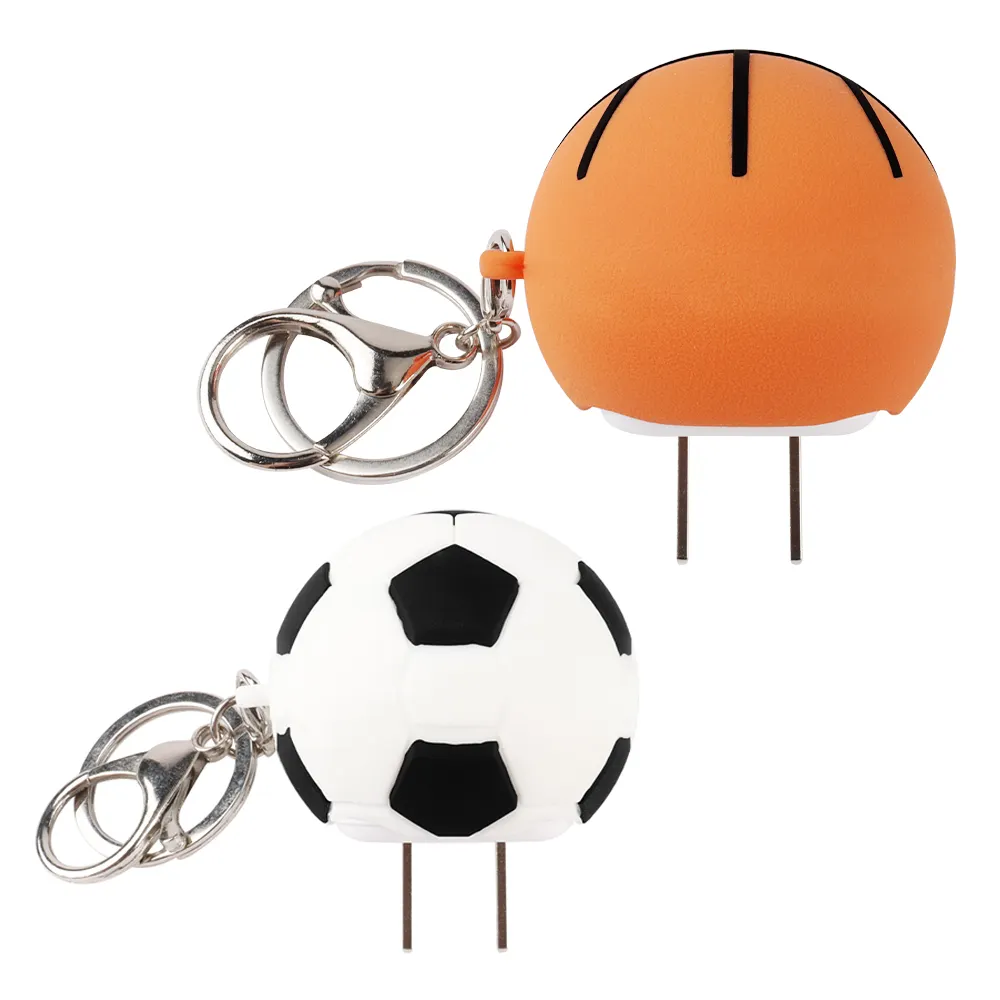 Chaveiro esportivo para celular com design de basquete, carregador de parede com adaptador de energia para viagem, USB A, US, UK, 12W