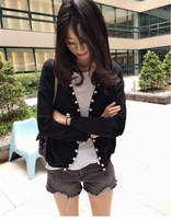 Maßgefertigter Kaschmir-Pullover Frühlings-Outfit Neuer Pullover Langärmelige Lose Jacke Perlen-Woll-Strickjacke für Damen