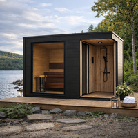 Ruang Sauna Kayu Hemlock untuk 2-4 Orang dengan Kamar Mandi Shower
