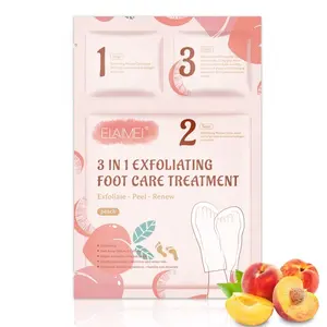 ELAIMEI Peach foot care treatment 3 in 1 Deep Cleansing Exfoliating Moisturizing Foot peel Mask