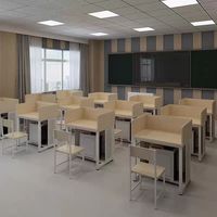 Table d'ordinateur en aluminium-plastique résistant à la corrosion, design moderne pour le salon, pour les laboratoires d'informatique universitaires et les écoles de physique.