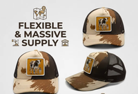 Casquette de camionneur en coton pré-courbée à motif camouflage pour la plage et les voyages, impression sérigraphique, conception personnalisée, service OEM, structurée, sport, décontractée, hip-hop