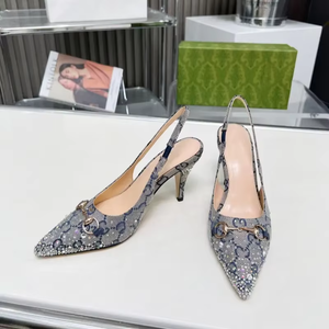 Sandalias de tacón alto de lujo para mujer 2026 con diseño de diseñador, punta abierta, talón descubierto y hebilla de caballo con diamantes de imitación - Product Image 6