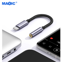 Adaptateur audio Type-C en alliage d'aluminium OEM avec DAC numérique, convertisseur USB-C vers prise jack 3,5 mm femelle et câble tressé auxiliaire