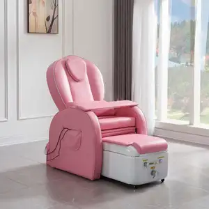 Fabrika toptan Modern lüks elektrikli ayak Spa manikür sandalyesi güzellik tırnak salonu pembe pedikür sandalyesi Led aydınlatma ile