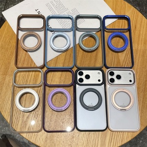 Funda Transparente de Acrílico para iPhone 17 con Anillo Magnético, Soporte Magnético Giratorio de 360 Grados para iPhone 17 - Product Image 1