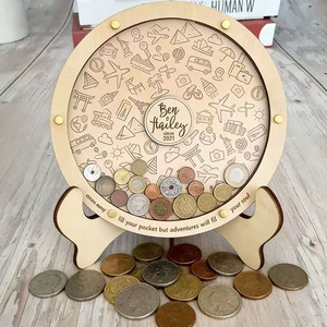 Expositor de Monedas de Madera <span class=keywords><strong>para</strong></span> Coleccionistas, Regalo de Viaje, <span class=keywords><strong>Hucha</strong></span> de Ahorros, Organizador de Billetes - Product Image 3