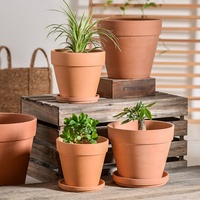 Jardinière en terre cuite d'argile rouge personnalisée pour balcon cour Pot de fleur en gros pour plantes de jardin Pot en céramique de Cactus succulent