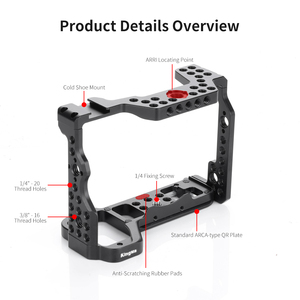 Jaula para Cámara Kingma Negra de Aleación de Aluminio, Protege la Cámara, Accesorios para Vlog para <span class=keywords><strong>Sony</strong></span> A7R4 A74 <span class=keywords><strong>A7S3</strong></span> A7M3 A7R3 - Product Image 3