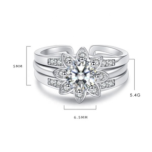 <span class=keywords><strong>Anelli</strong></span> <span class=keywords><strong>di</strong></span> fidanzamento con fiori <span class=keywords><strong>di</strong></span> <span class=keywords><strong>loto</strong></span> Cz con pavé <span class=keywords><strong>di</strong></span> bellezza - Product Image 2