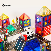 Ensemble de blocs de construction de route magnétiques 3D, 70 pièces, scènes de circulation urbaine, briques magnétiques 3D en plastique, jouets pour enfants, directement de l'usine