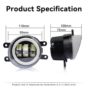 ไฟตัดหมอก LED ขนาด 3.5 นิ้ว QIDEWIN พร้อมรูรับแสงแบบเอียง สีขาวเหลืองสองสี สำหรับกันชนหน้า - Product Image 3