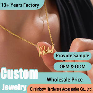 Joyería personalizada pareja 14K 18K chapado en oro personalizado nombre letra inicial collar de acero inoxidable para regalo de aniversario - Product Image 3