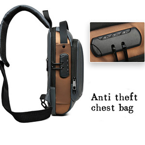 Großhandel Wasserdichte Diebstahlsichere Brusttasche USB Einzel-Schultertasche Umhängetasche für Herren Mit USB-Ladegerät - Product Image 4