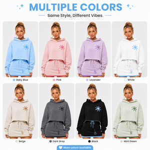 Ensemble jupe et sweat à capuche pour femme en molleton de coton doux, épaules tombantes, tenue deux pièces imprimée, vêtements de détente, logo personnalisé, OEM ODM, usine BSCI - Product Image 3