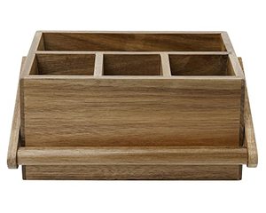 Porte-ustensiles en bois d'acacia avec poignée, organisateur multi-positions pour cuisine, bureau, <span class=keywords><strong>salle</strong></span> <span class=keywords><strong>de</strong></span> <span class=keywords><strong>bain</strong></span>, chambre à coucher - Product Image 2