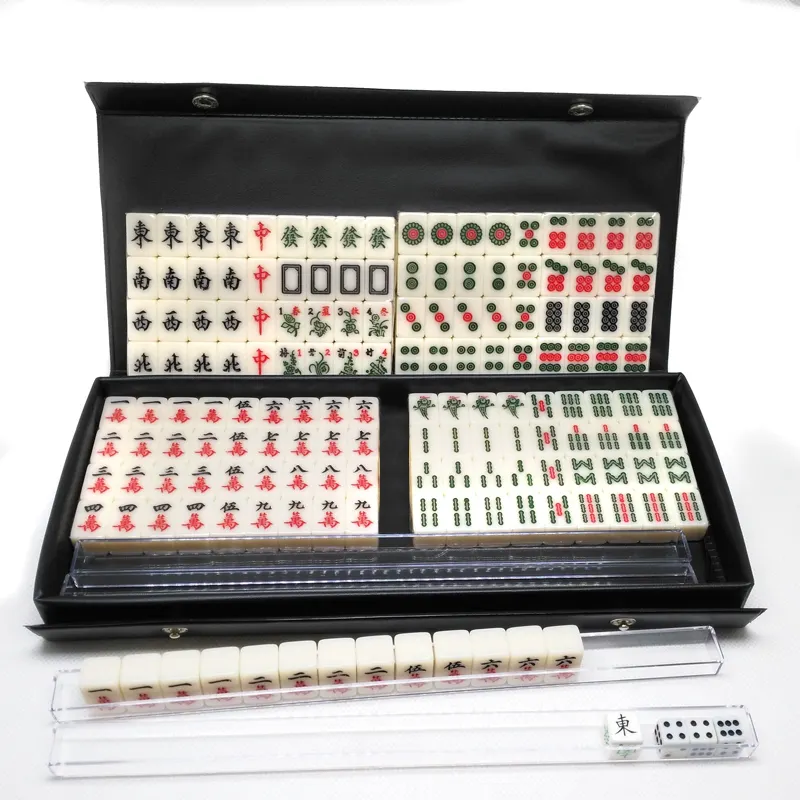 Set Mahjong Cina 2.0 Mm Kustom Kualitas Tinggi Set Mahjong Perjalanan Akrilik