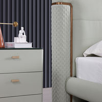 Nouveau lit double de luxe de style italien de 2,3 m, lit rembourré à coussinets doux et écologiques, design moderne pour chambre principale