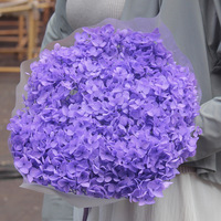Bahan Bunga Hydrangea Abadi Premium, Bunga Awet Buatan Tangan untuk Dekorasi Pernikahan, Natal, Hari Ibu
