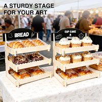 Nouveau présentoir à trois niveaux en bois pour donuts, bonbons et biscuits, type sur pied, support de rangement de cuisine durable
