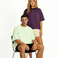 T-shirt ample et décontracté pour femme en coton et polyester mélangés, couleur unie, haute qualité, coupe carrée, vente en gros