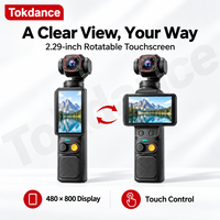 Caméra de vlogging Tokdance 4K UHD avec rotation à 330°, suivi de sujet basé sur l'IA, stabilisateur portable, prend en charge les cartes MicroSD jusqu'à 256 Go