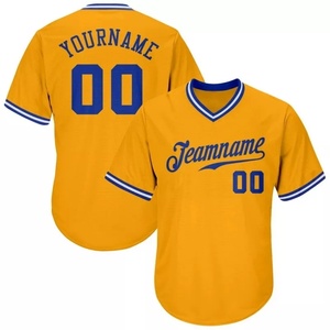 Maillots de baseball pour jeunes de haute qualité, personnalisés, entièrement brodés, en maille, à rayures fines, bicolores - Product Image 4