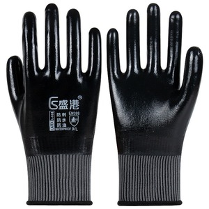 Gants de travail en nitrile intégral Shenggang L-318 résistants aux perforations et imperméables pour la construction et la réparation automobile - Product Image 1