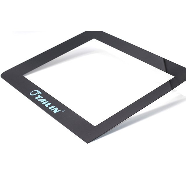 Custom Processed Tempered Black Frame Display Touch Cover Glass Industrial and Solar Usage Electronic Silk Screen Coating