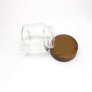 Frasco de Vidrio de Borosilicato Hermético con Tapa de Madera de Acacia para Almacenar Granos de Café, Cereales <span class=keywords><strong>y</strong></span> Alimentos Secos - Product Image 1