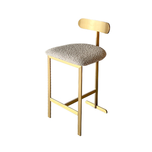 Designer Industrial Style Gold Bar <strong>Stools</strong> Minimalist Gold Stainless Steel Frame Upholstered <strong>Stools</strong> Bar Chairs for Cafe Project - Product Image 1