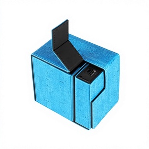 FX ความจุสูง 5000mAh ชาร์จผ่าน USB กล่องใส่บัตร PU สีน้ำเงิน ป้องกันรอยขีดข่วน พาวเวอร์แบงค์ออลอินวัน พร้อมช่องจัดเก็บ - Product Image 1