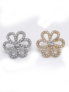 Tinh Tế Thân Thiện Với Môi Sang Trọng Kẽm Hợp Kim Hoa Chân Nút Lấp Lánh Thạch Cao Cấp Thủ Công Trang Trí May Mặc Thanh Lịch - Product Image 4