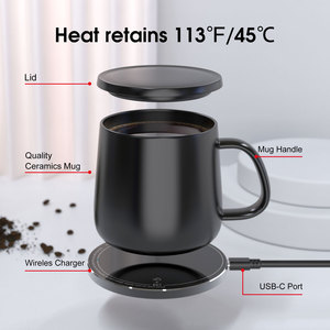 Offre Spéciale bon prix 2 en 1 chargeur <span class=keywords><strong>sans</strong></span> <span class=keywords><strong>fil</strong></span> à charge rapide <span class=keywords><strong>chauffe</strong></span>-tasse café avec tasse auto-chauffant café <span class=keywords><strong>chauffe</strong></span>-tasse intelligent avec couvercle - Product Image 5