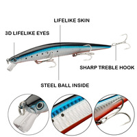 JOHNCOO – leurres de pêche, appâts artificiels pour ménés, 180mm, 30g, Jerkbait, suspendu, Wobbler, Long Cast, appât dur, Seabass, sandine