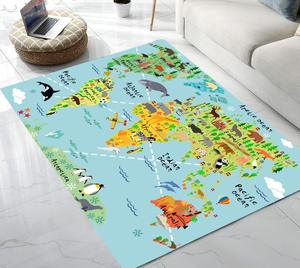 Tappetino da gioco <span class=keywords><strong>per</strong></span> bambini in moquette <span class=keywords><strong>per</strong></span> bambini di Design personalizzato <span class=keywords><strong>per</strong></span> il tappeto della mappa del mondo della camera da letto - Product Image 3