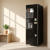 Distributeur de café commercial LE308B, 4 réservoirs de poudre soluble + boîte à sucre, moulin à café, écran 21,5 pouces, 300 tasses