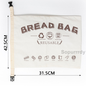 Custom Logo <strong>Bread</strong> <strong>Bags</strong> for Homemade <strong>Bread</strong> Organic Cotton Reusable <strong>Bread</strong> <strong>Bag</strong> with Fresh-keeping Cotton Large Loaf Pouch - Product Image 2